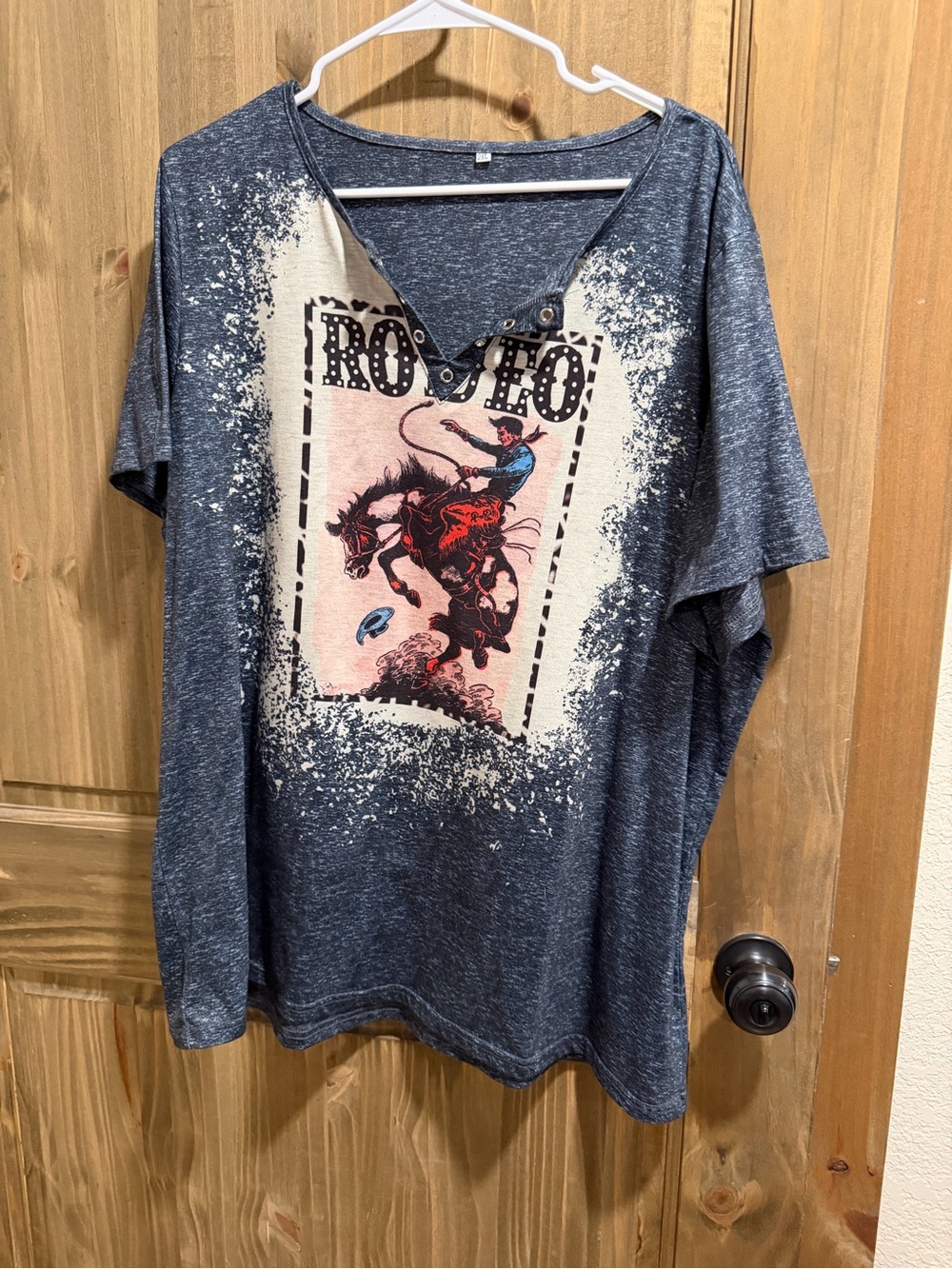 Graphic Snap-Neck Tee Gray 2XL